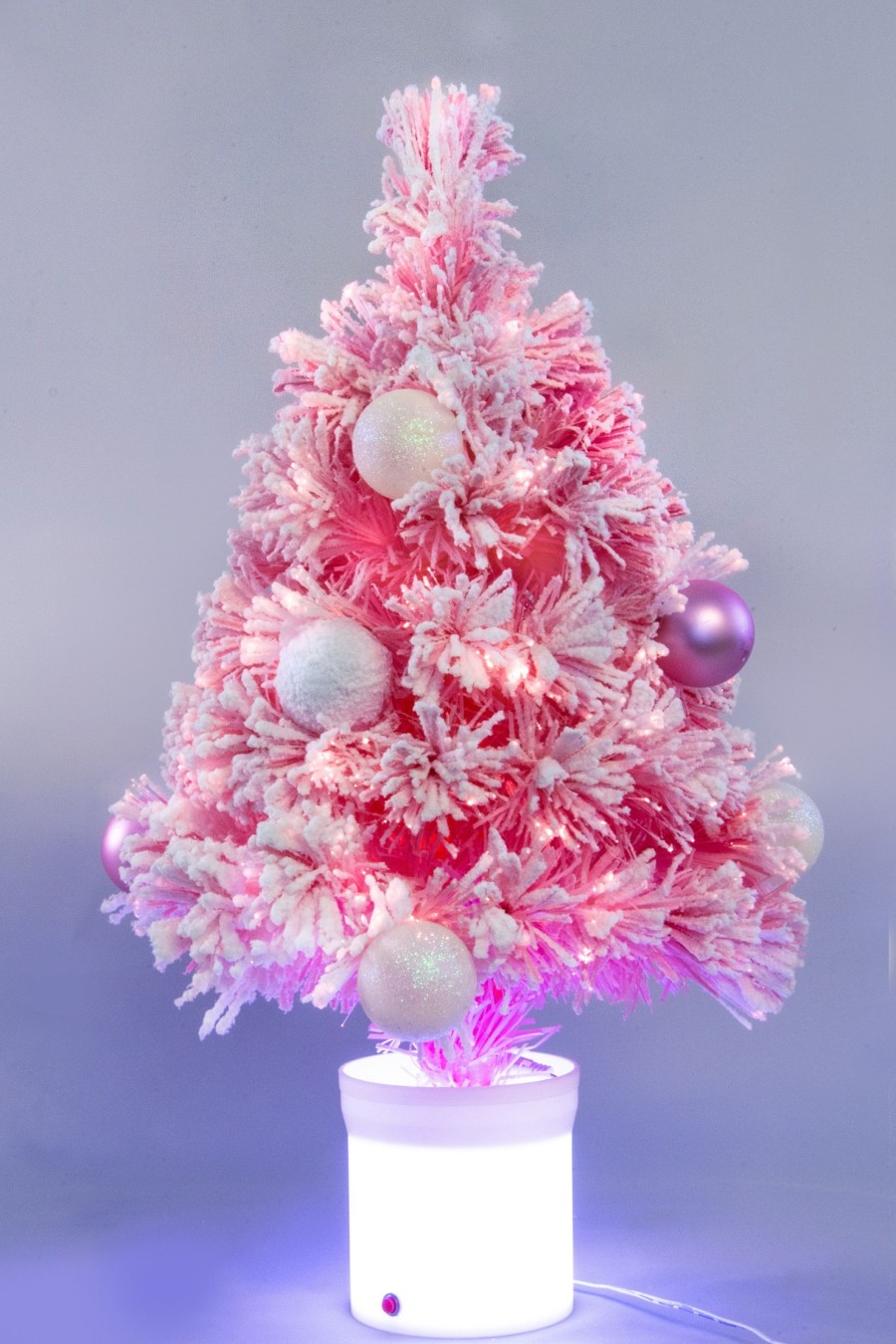 Christmas Tree World The 60Cm Baby Pink Led Fibre Optic Tree